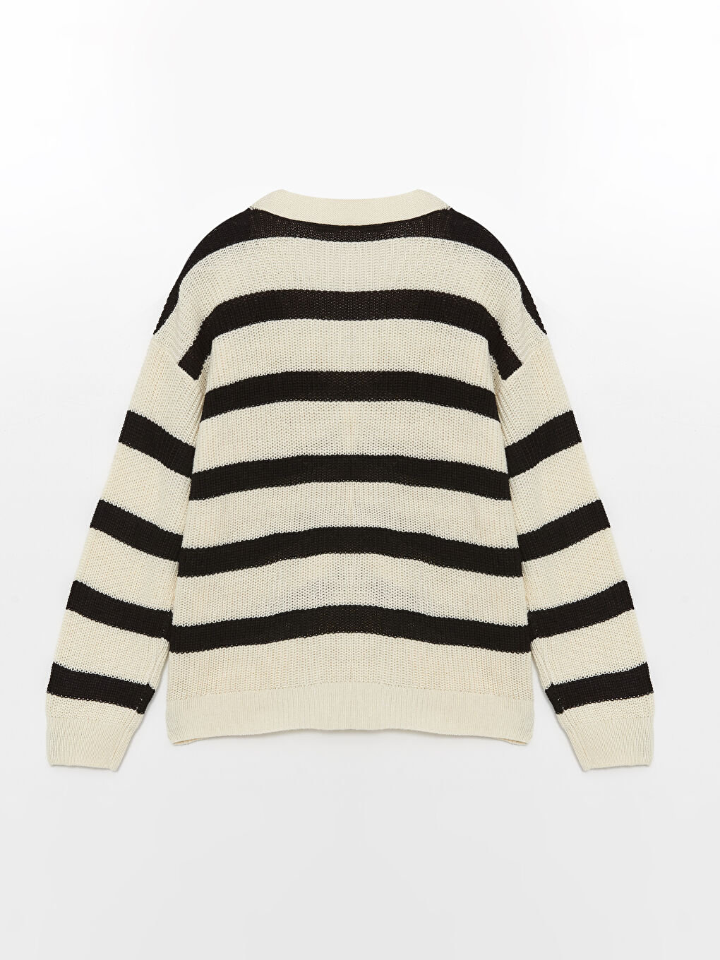 LCW Vision V-Neck Color Block Long Sleeve Oversize Women's Knitwear Cardigan -W48422Z8-SZ5