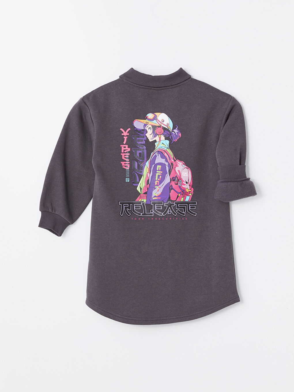 Polo Neck Printed Girls' Dress -W48432Z4-HHY