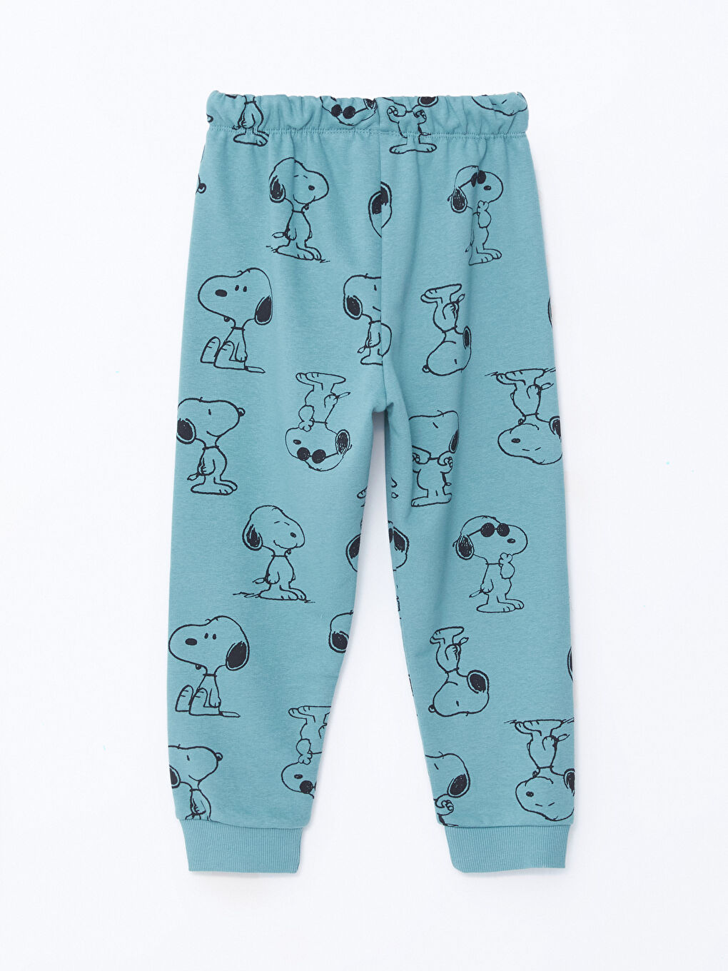 Yeşil Beli Lastikli Snoopy Baskılı Erkek Çocuk Jogger Eşofman Alt-1
