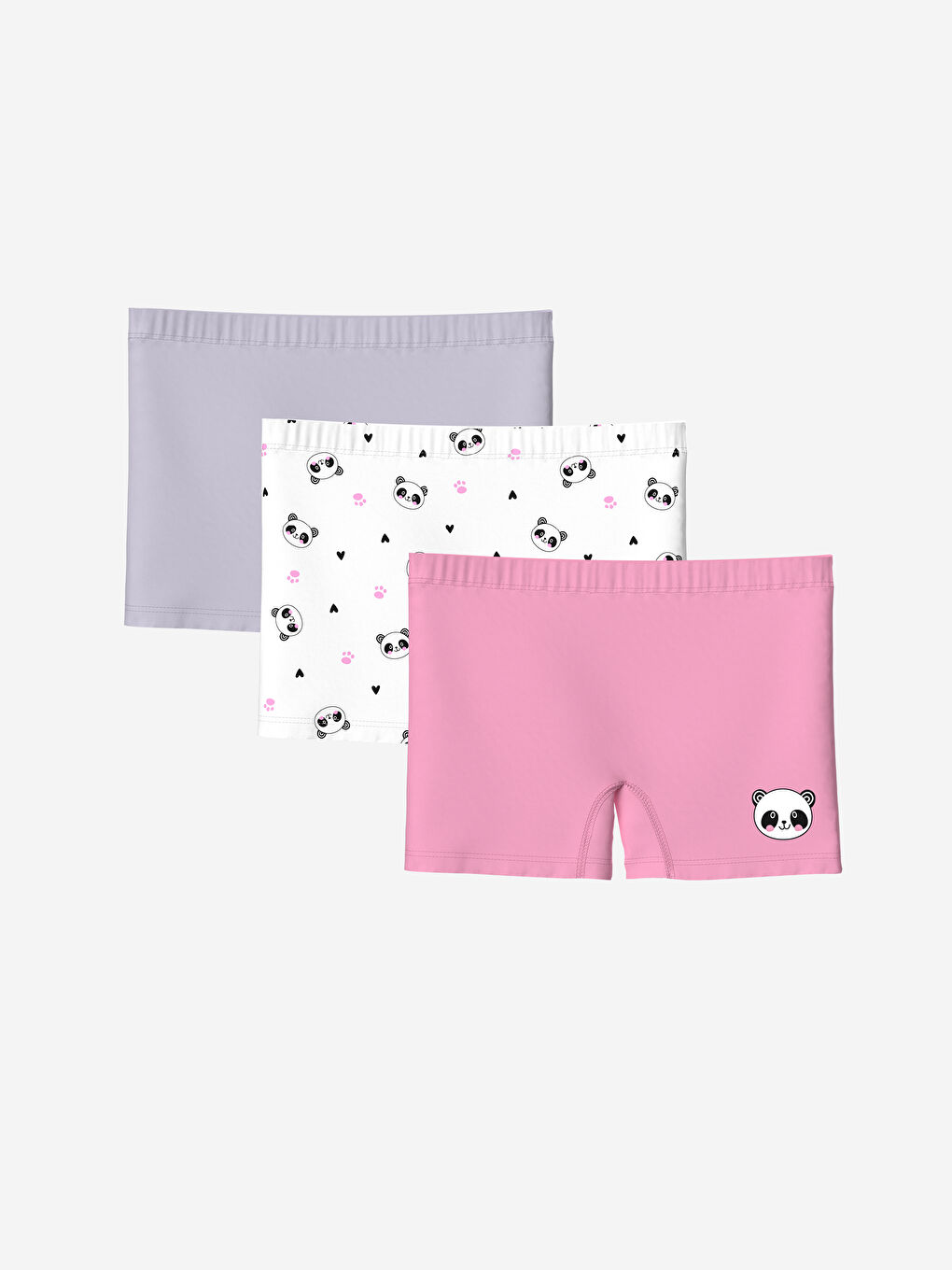 LCW Kids Lila Baskılı Kız Çocuk Boxer 3'lü