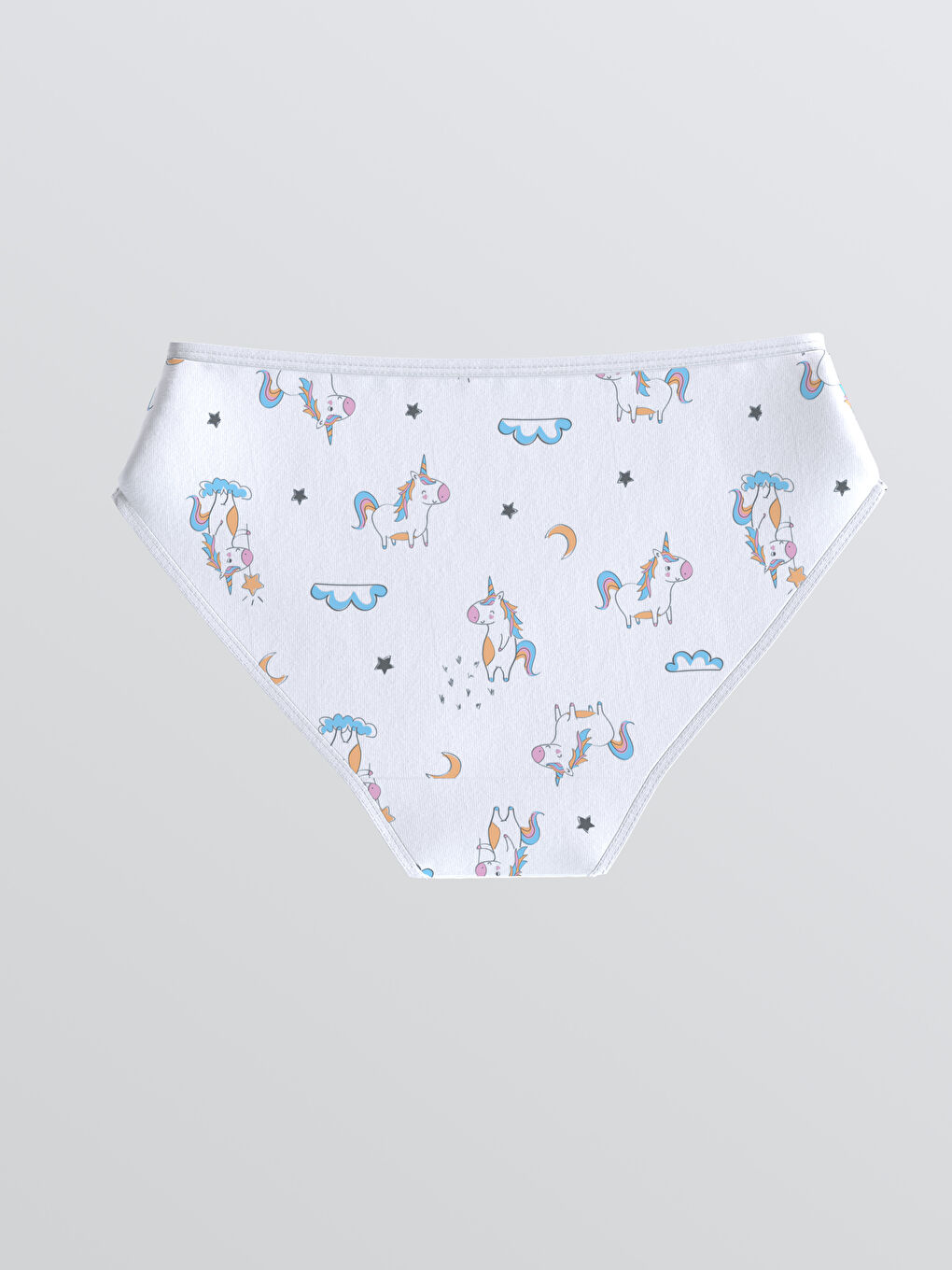 Beyaz Baskılı Kız Çocuk Külot-1