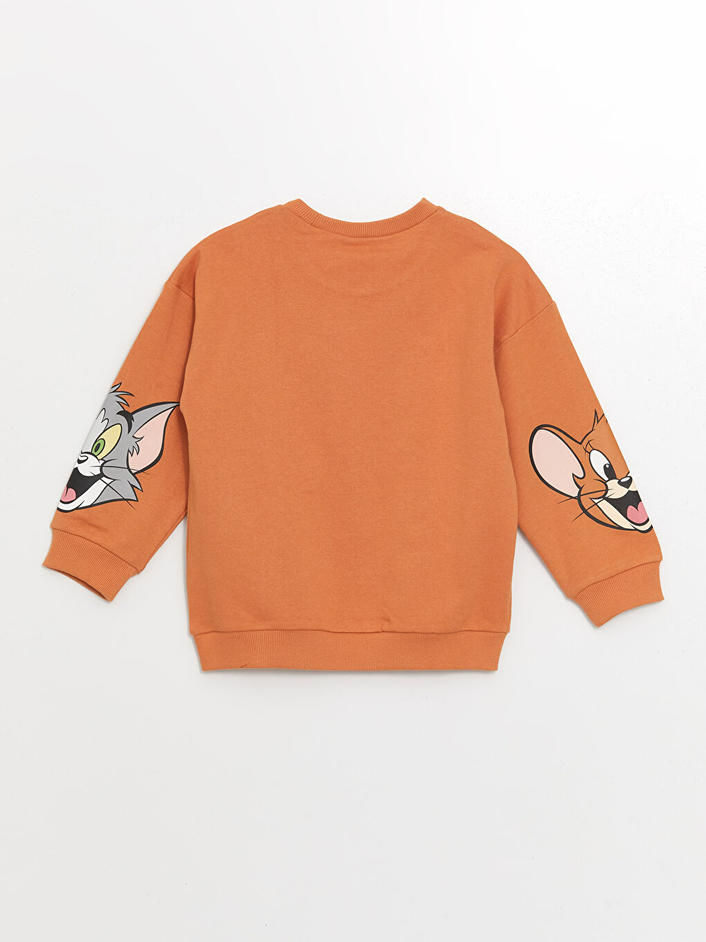 LCW baby Mat Turuncu Bisiklet Yaka Tom ve Jerry Baskılı Erkek Bebek Sweatshirt - 1