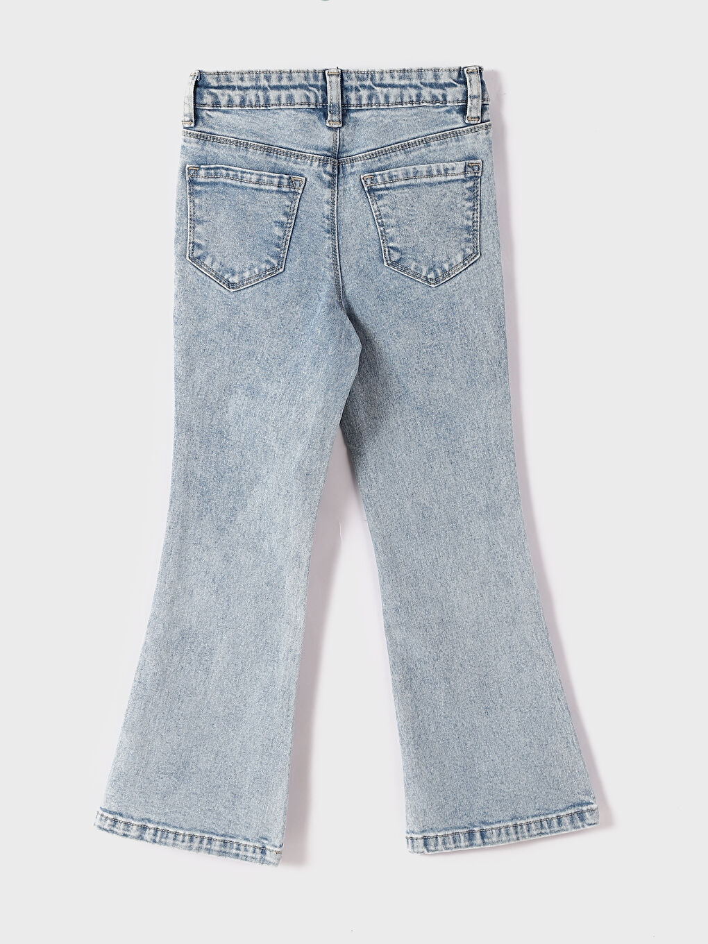 Girl's Jean Trousers with Adjustable Elastic Waist-3