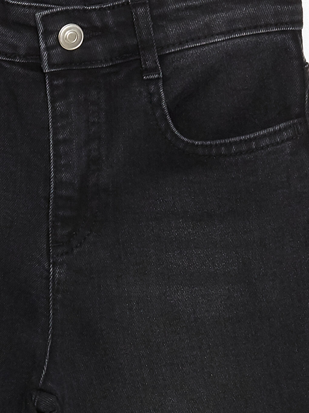 بنطلون جينز بناتي بخصر مرن قابل للتعديل-1