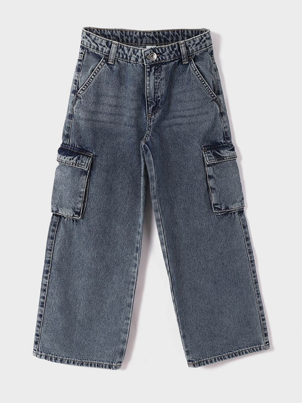 Girl's Jean Trousers With Adjustable Elastic Waist