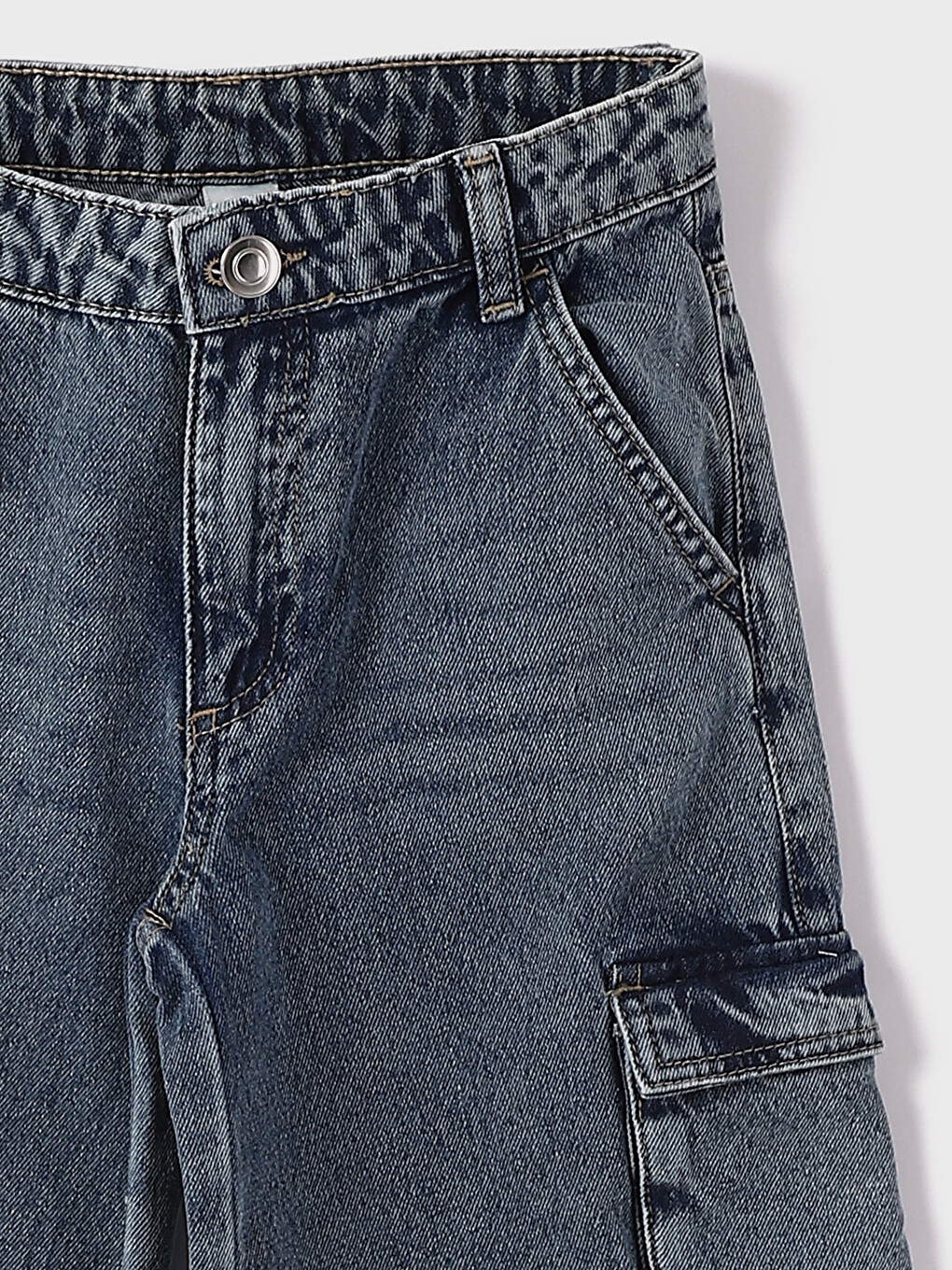 Girl's Jean Trousers With Adjustable Elastic Waist-2
