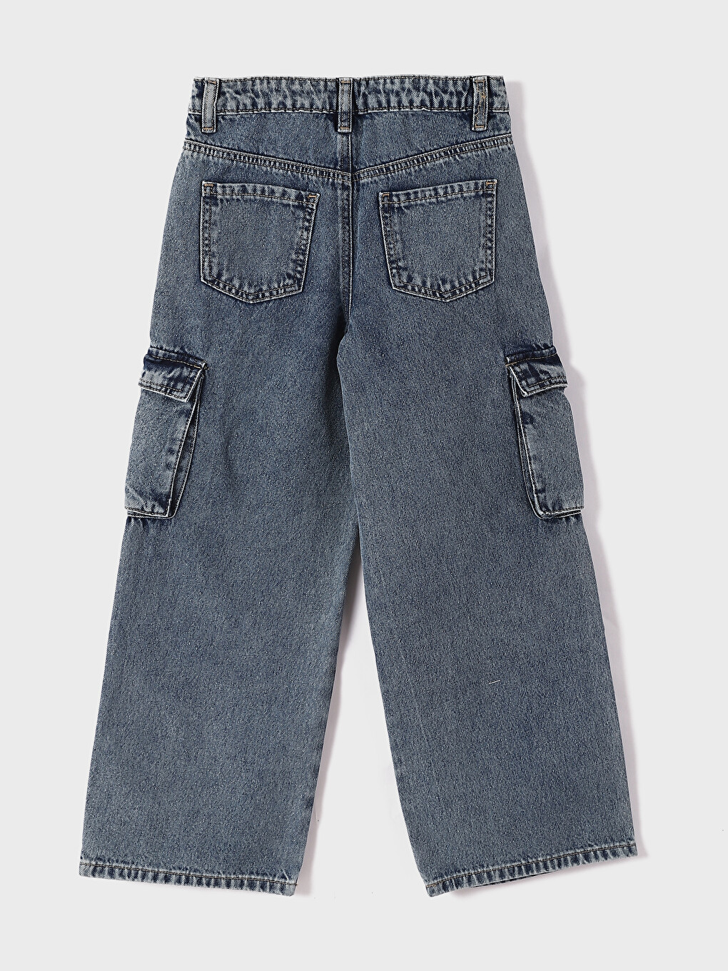 Girl's Jean Trousers With Adjustable Elastic Waist-1