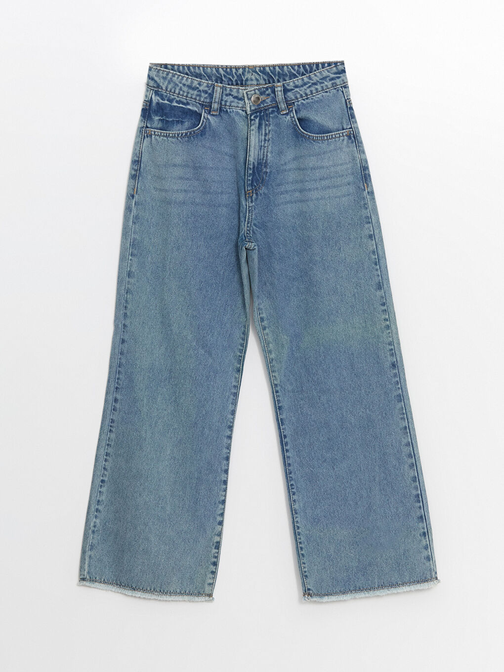 Girl's Jean Trousers with Adjustable Elastic Waist