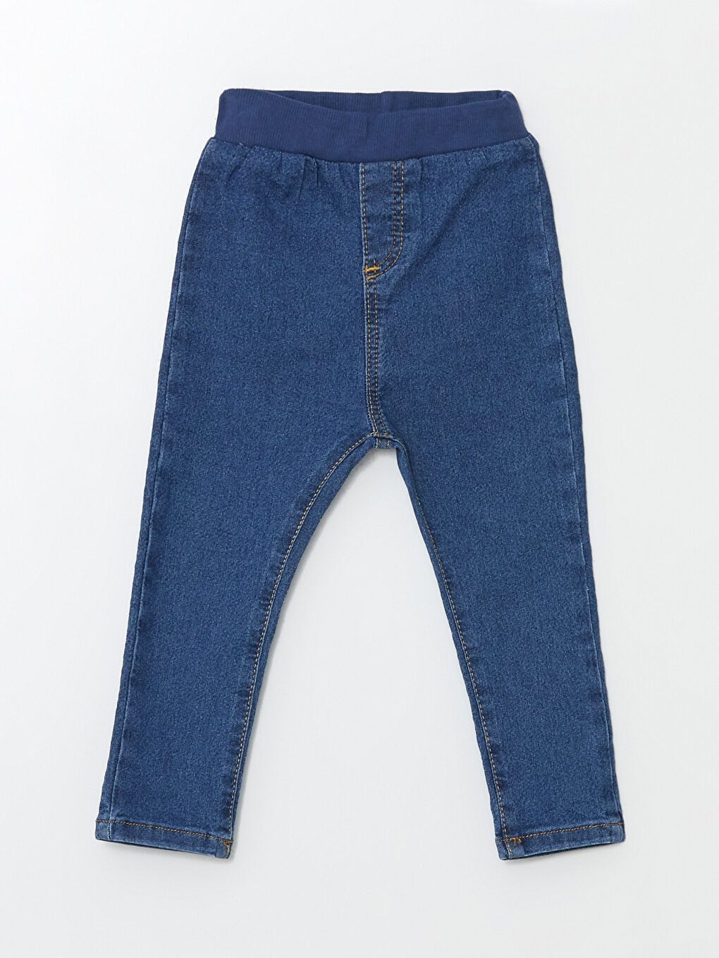 İndigo Beli Lastikli Erkek Bebek Jean Pantolon
