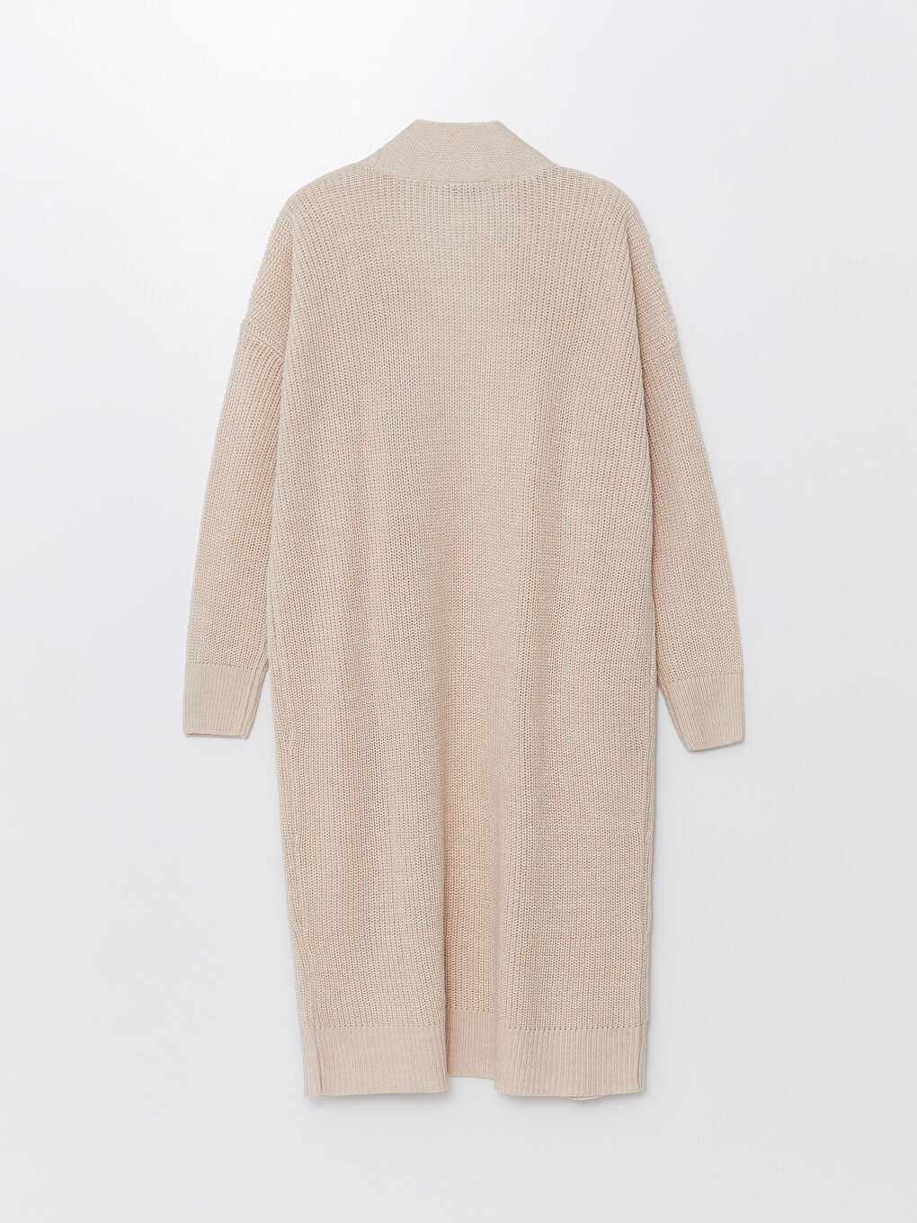 Әйелдерге арналған трикотаж өрнексіз оверсайз кардиган шаль жағалы-5