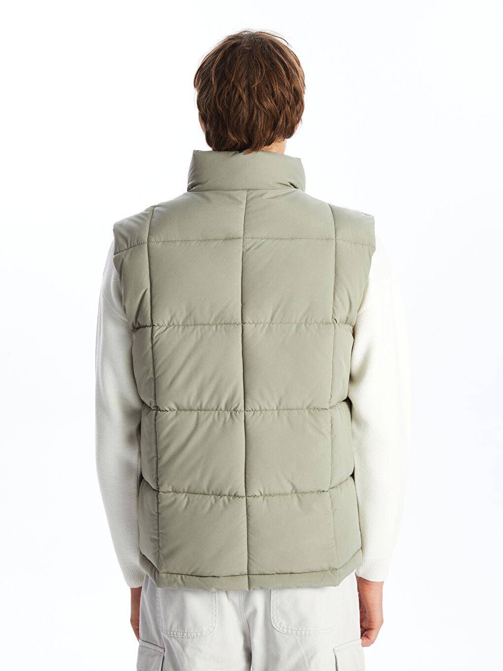 Свободный жилет с воротником-труба для мужчин-4