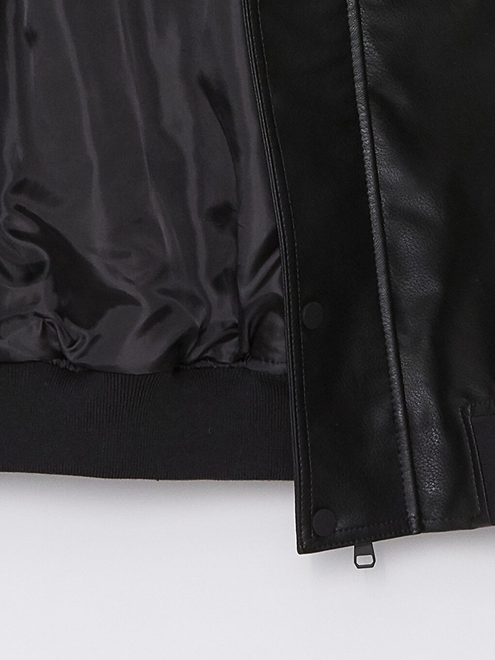 თავისუფალი ჭრა პერანგის საყელო მამაკაცის ხელოვნური ტყავის ქურთუკი-7