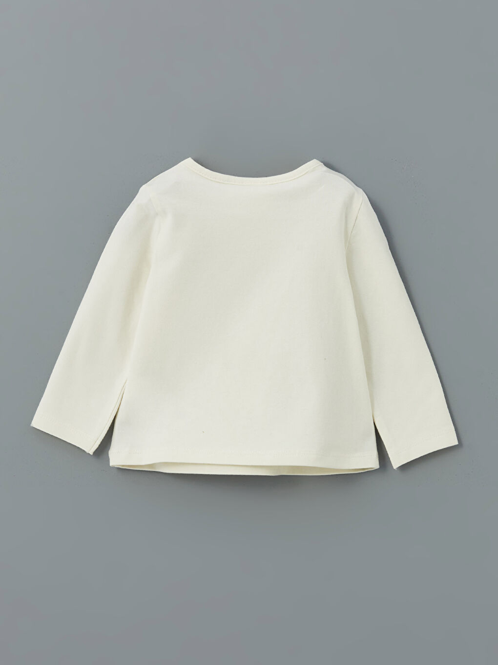 Ekru Minnie Mouse Baskılı Kız Bebek Tişört-1