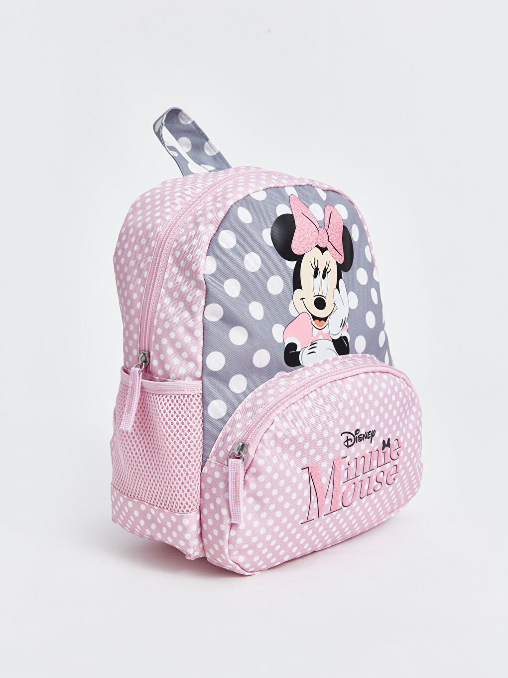 LCW ACCESSORIES Açık Gri Baskılı Minnie Mouse Baskılı Kız Çocuk Okul Çantası - 3