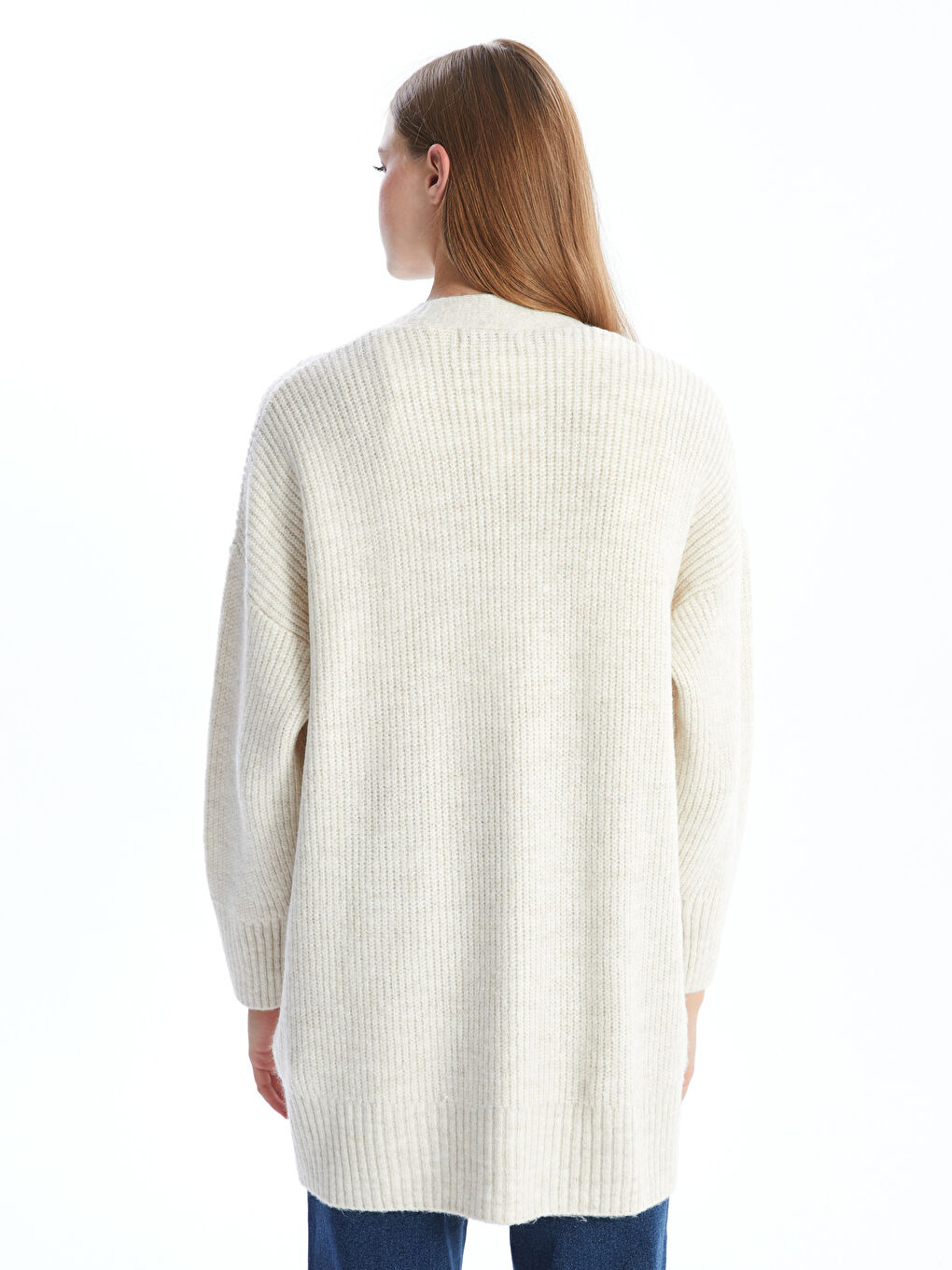 Shawl Collar Textured Oversize Women's Knit Cardigan-3