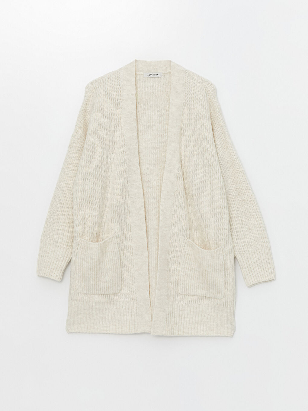 Shawl Collar Textured Oversize Women's Knit Cardigan-4