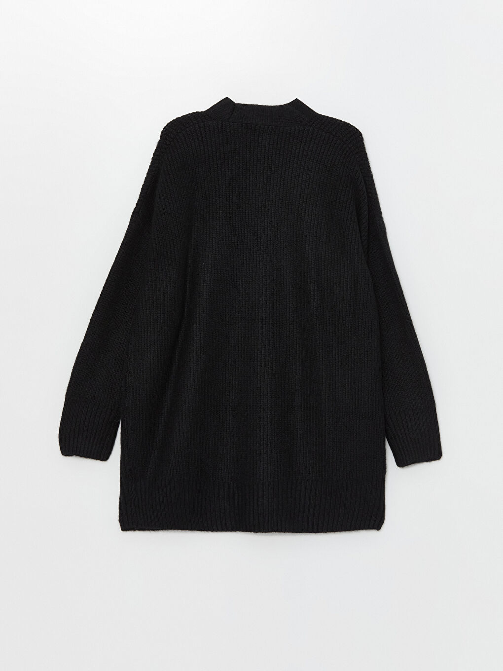 Cardigan Tricotat Supradimensionat Texturat cu Guler Șal pentru Femei-5