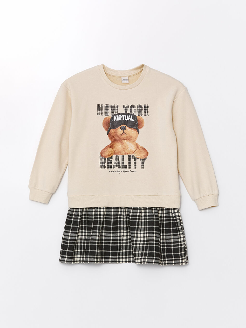 Crew Neck Girls' Dress -W48918Z4-FF7