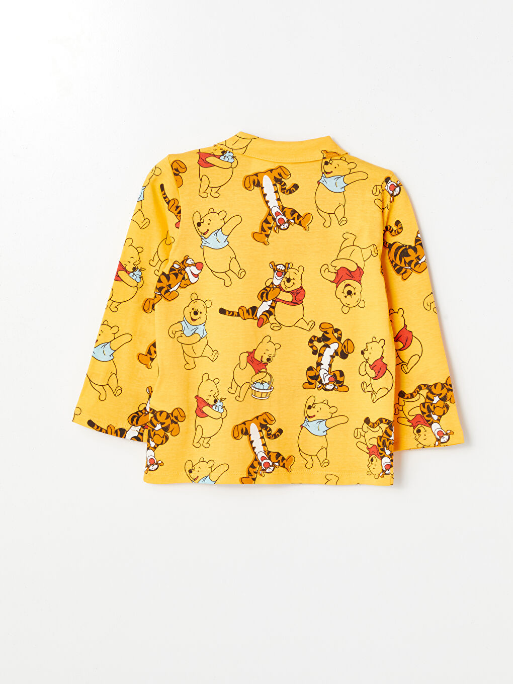 LCW baby Açık Sarı Baskılı Polo Yaka Kısa Kollu Winnie the Pooh Baskılı Erkek Bebek Pijama Takımı - 2