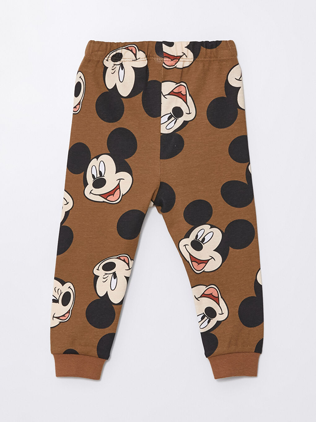 LCW baby Kahverengi Baskılı Beli Lastikli Mickey Mouse Baskılı Erkek Bebek Pijama Alt - 1