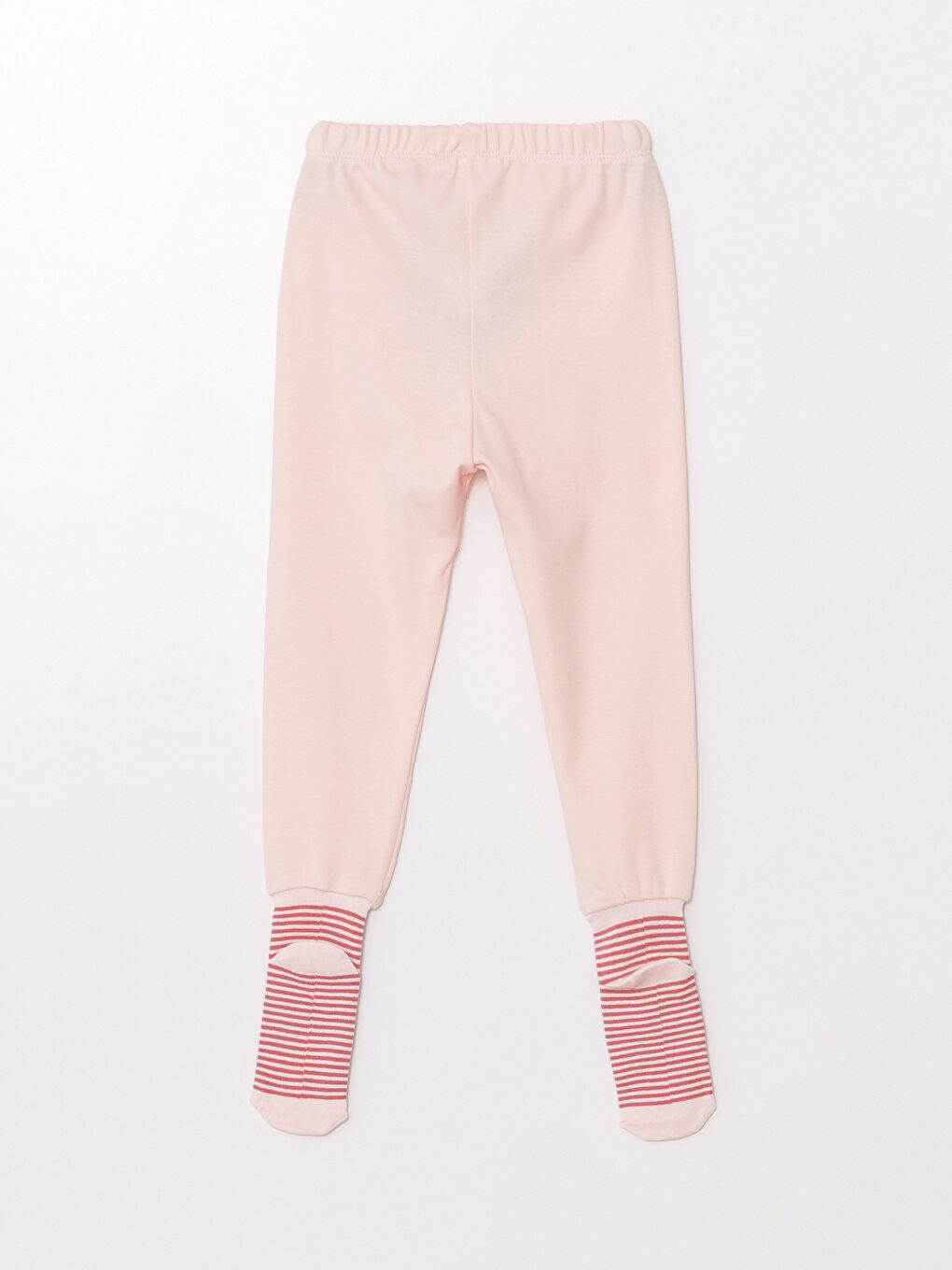 LCW baby Pembe Beli Lastikli Kız Bebek Çoraplı Pijama Alt - 1