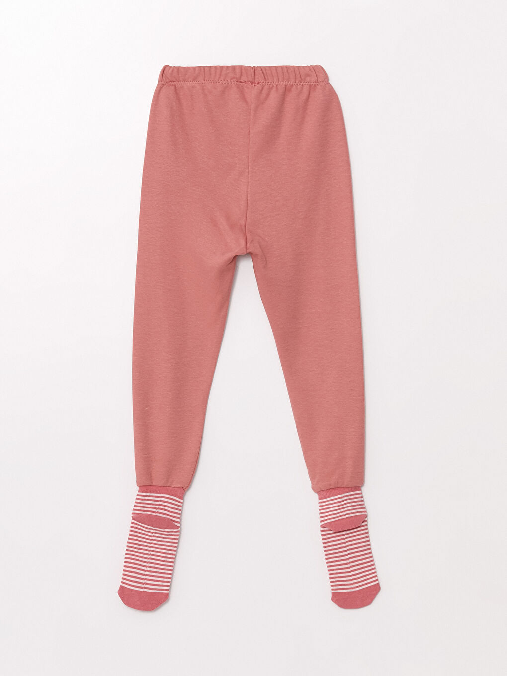 LCW baby Pembe Beli Lastikli Kız Bebek Çoraplı Pijama Alt - 1