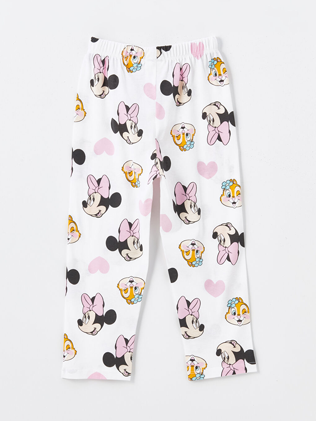 LCW baby Ekru Baskılı Polo Yaka Kısa Kollu Minnie Mouse Baskılı Kız Bebek Pijama Takım - 4