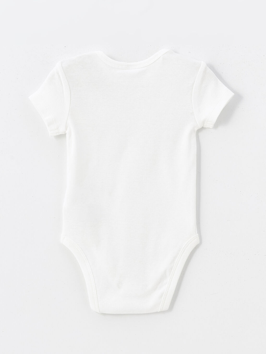 Ekru Bisiklet Yaka Erkek Bebek Çıtçıtlı Bodysuit-1