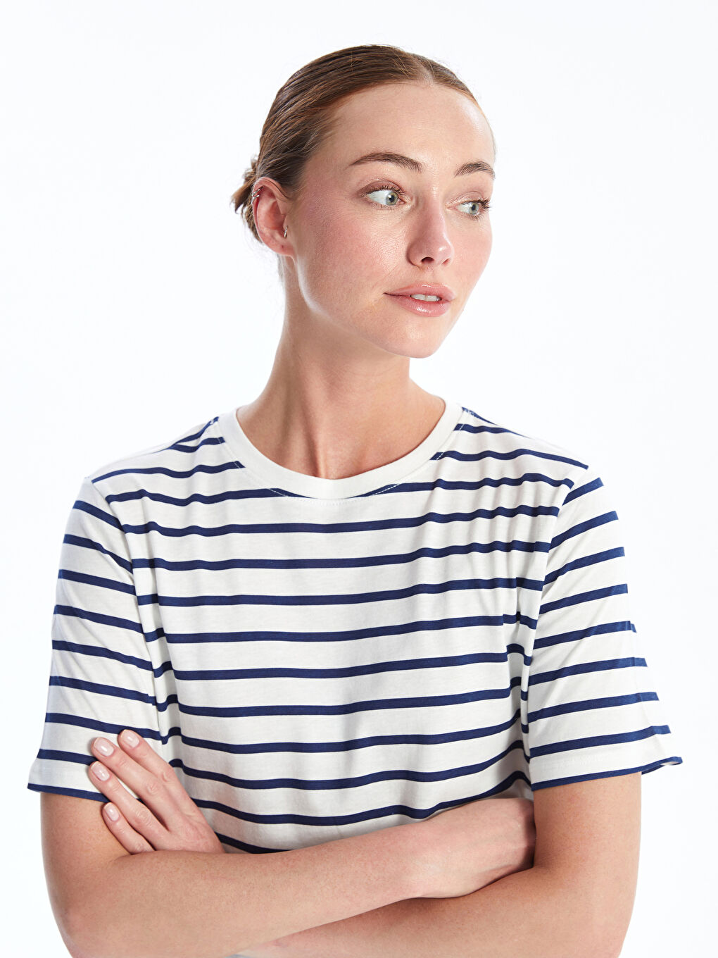 Crew Neck Striped Women's T-Shirt