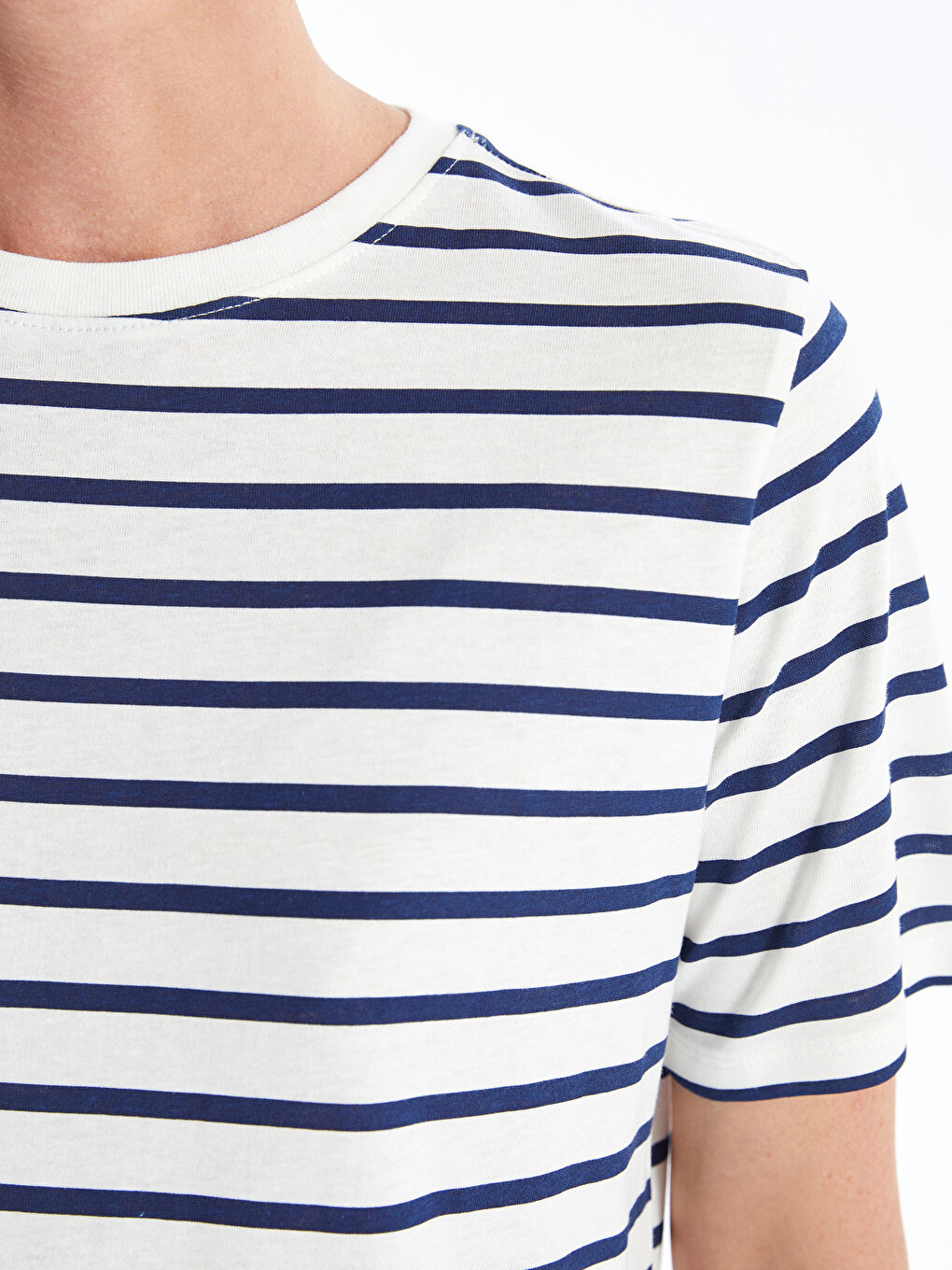 Crew Neck Striped Women's T-Shirt-3