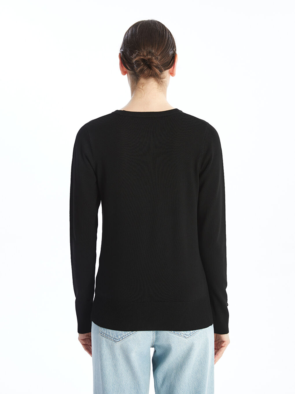 LCWAIKIKI Basic Crew Neck Plain Long Sleeve Women's Knitwear Sweater -W49144Z8-CVL