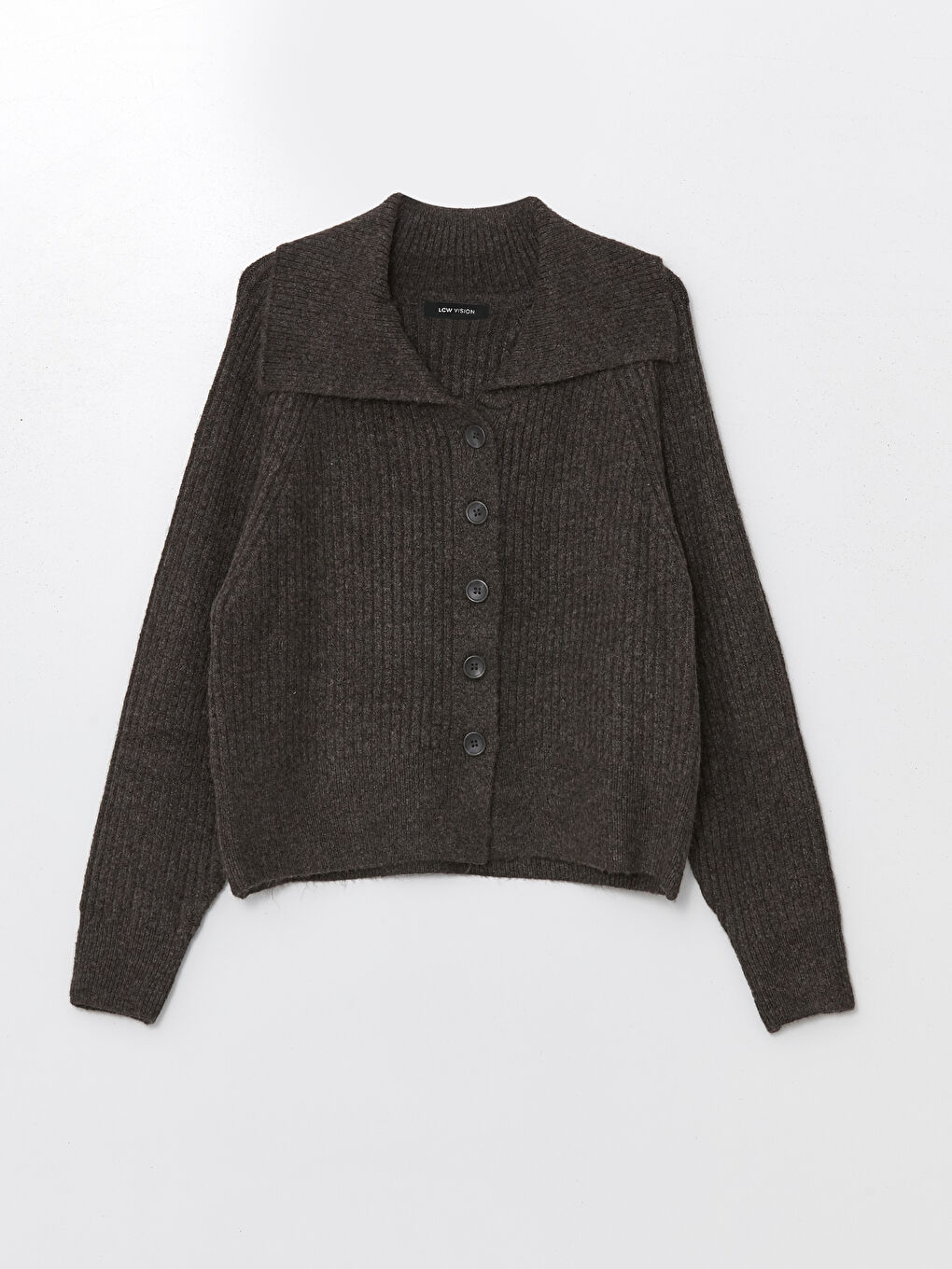 LC Waikiki Jacket Collar Straight Long Sleeve Women Knitwear Cardigan -W49155Z8-D3G