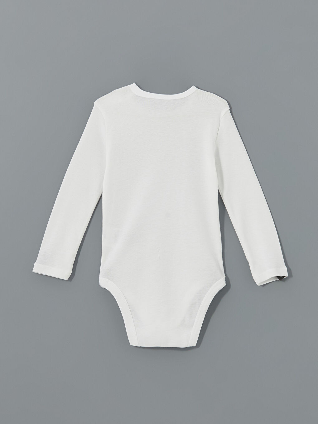 Ekru Uzun Kollu Kız Bebek Çıtçıtlı Body-1