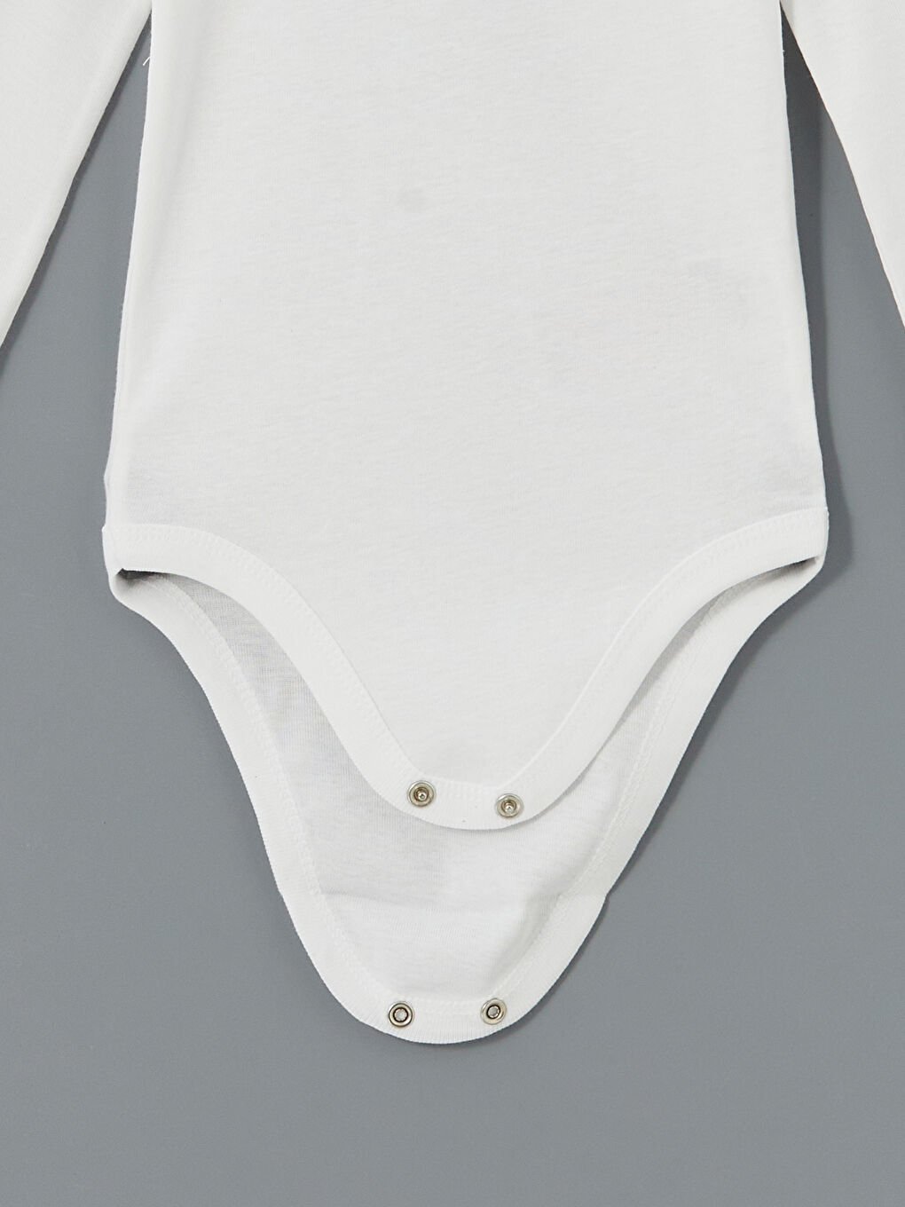 Ekru Uzun Kollu Kız Bebek Çıtçıtlı Body-2