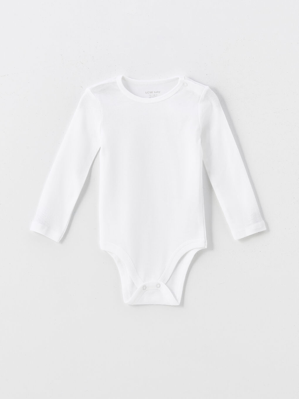 Beyaz Uzun Kollu Kız Bebek Çıtçıtlı Body