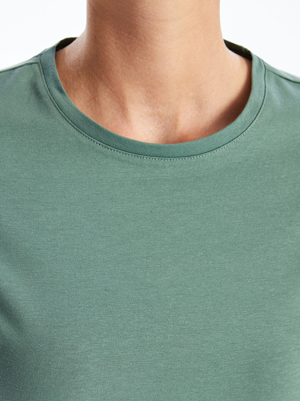 Crew Neck Plain Short Sleeve Women's T-Shirt-3