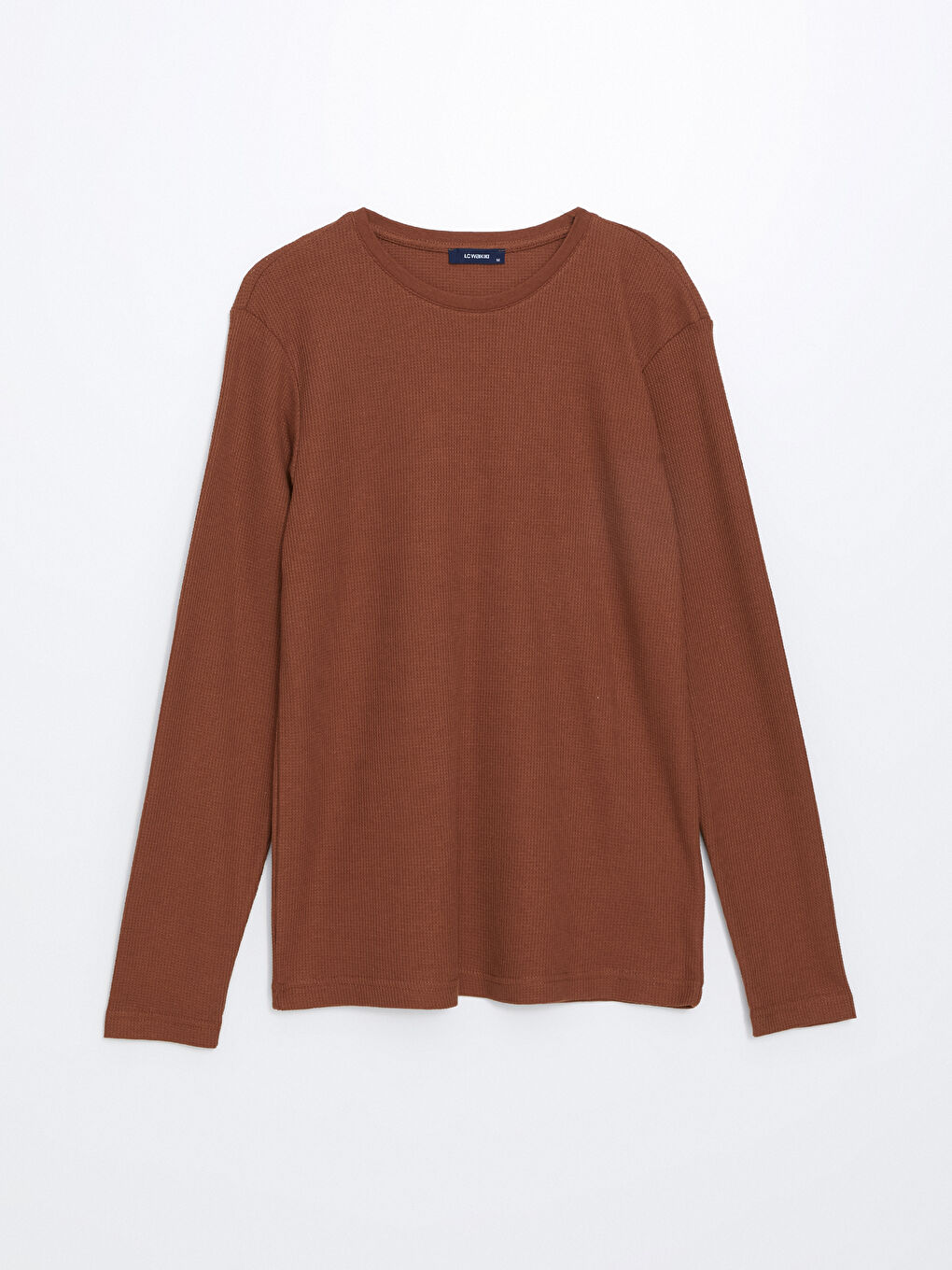 Kahverengi Bisiklet Yaka Uzun Kollu Erkek Atlet