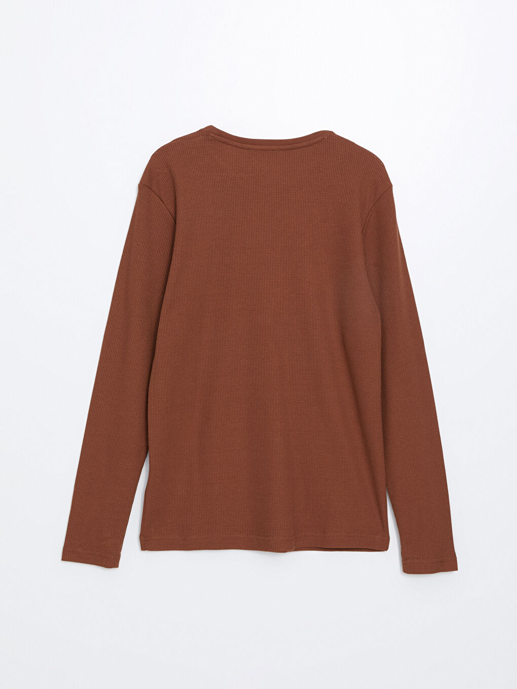 Kahverengi Bisiklet Yaka Uzun Kollu Erkek Atlet-1