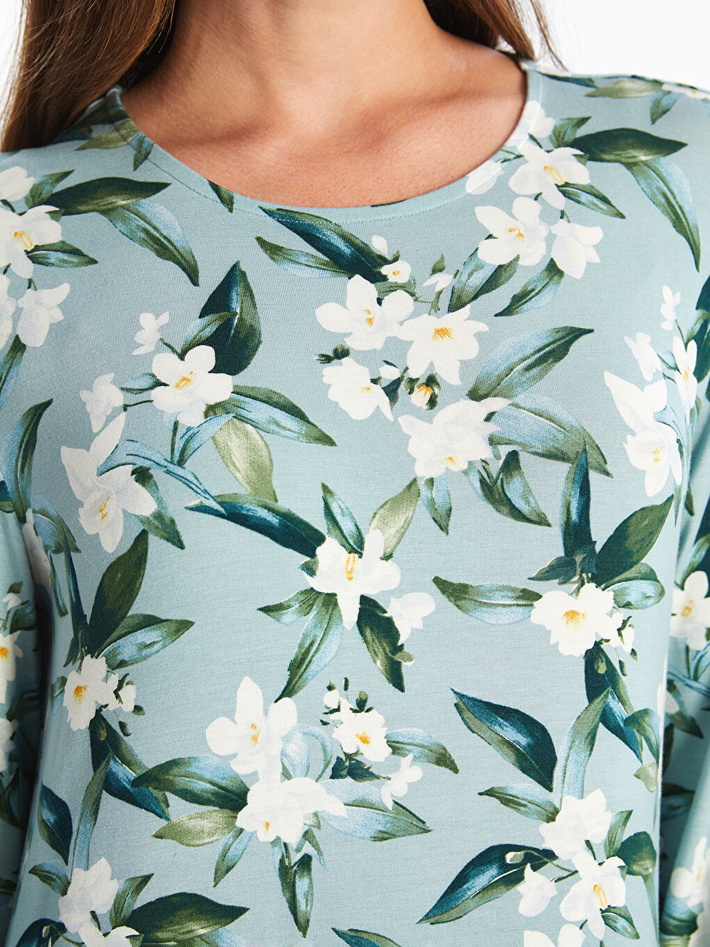 LCW Grace Crew Neck Floral Women's Dress -W49213Z8-LRL