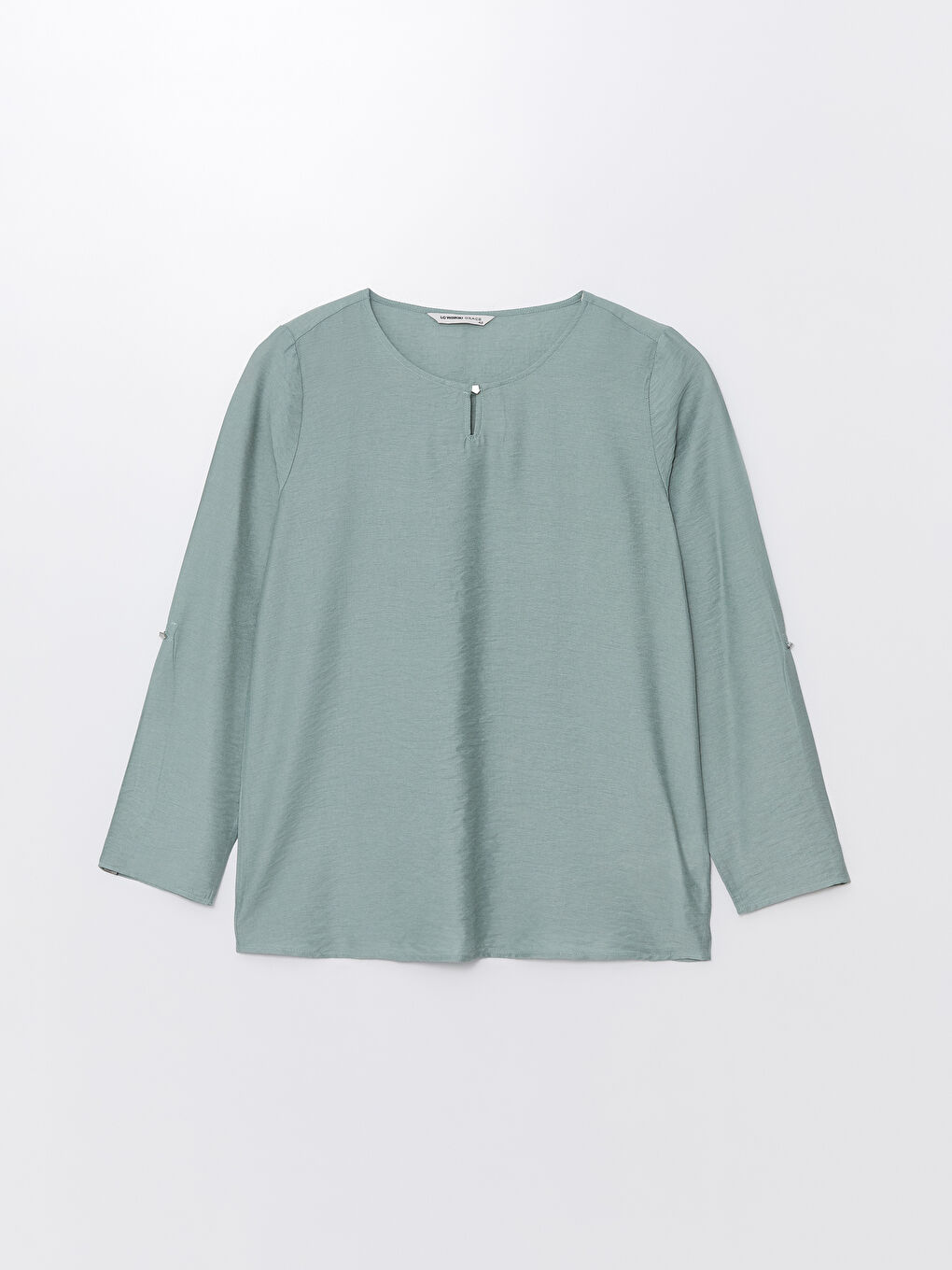 Crew Neck Plain Long Sleeve Women's Blouse -W49217Z8-GBZ
