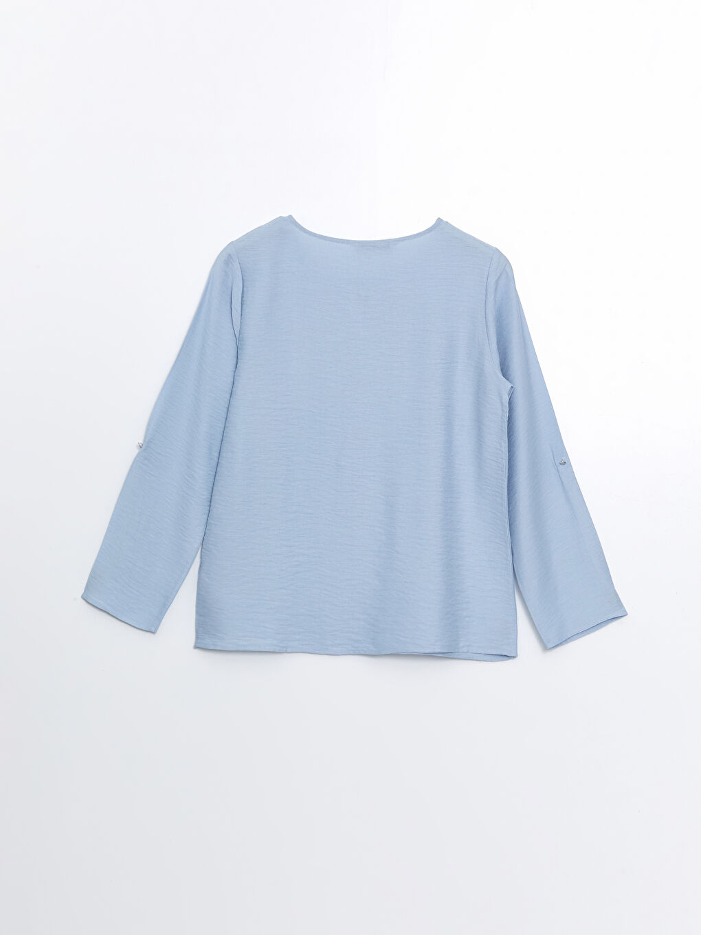 Crew Neck Plain Long Sleeve Women's Blouse -W49217Z8-PPZ