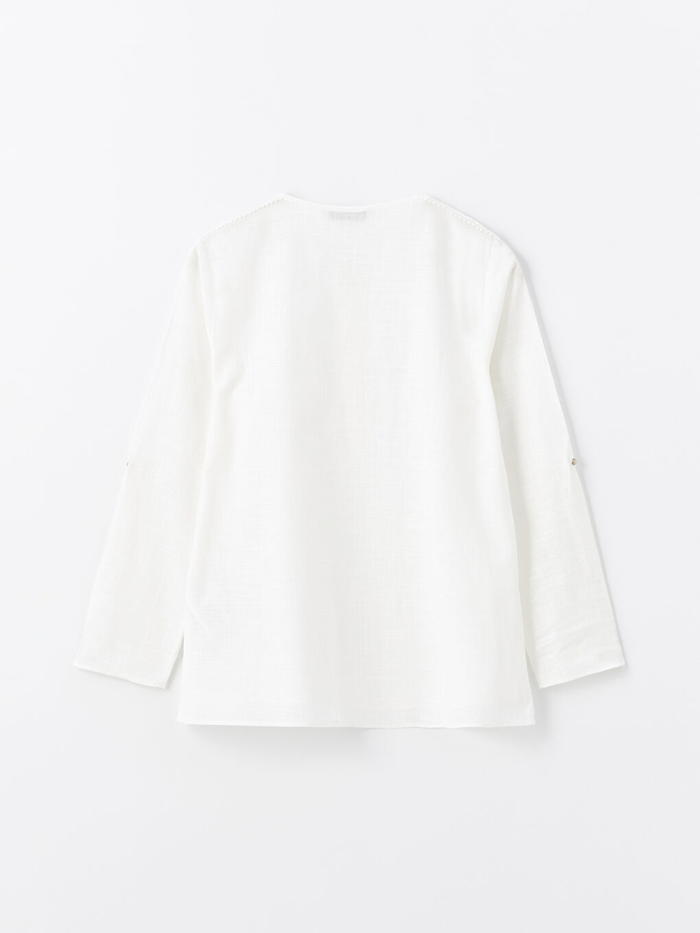 LCW Grace Kerbausschnitt Selbstgemustert Langarm Bluse für Damen -W49218Z8-EEW