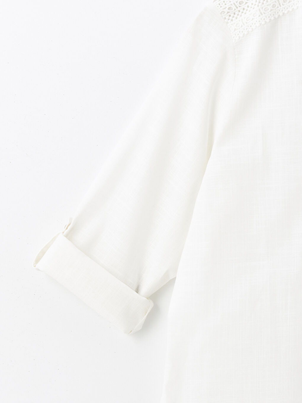LCW Grace Kerbausschnitt Selbstgemustert Langarm Bluse für Damen -W49218Z8-EEW
