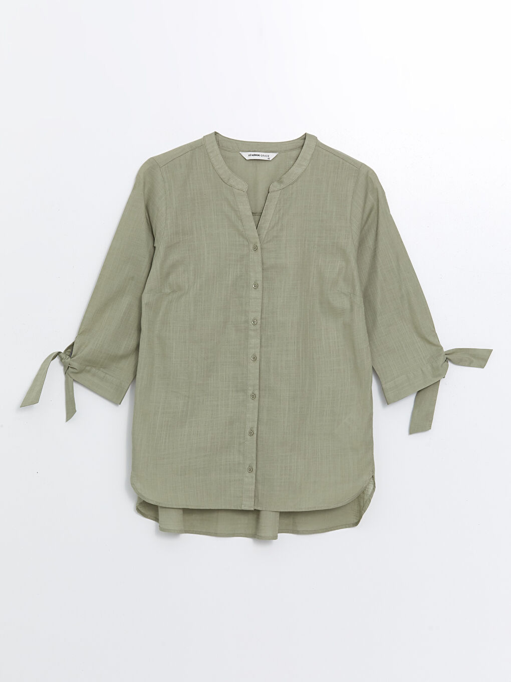 LCW Grace Women's Notch Neck Plain Blouse -W49220Z8-GHY