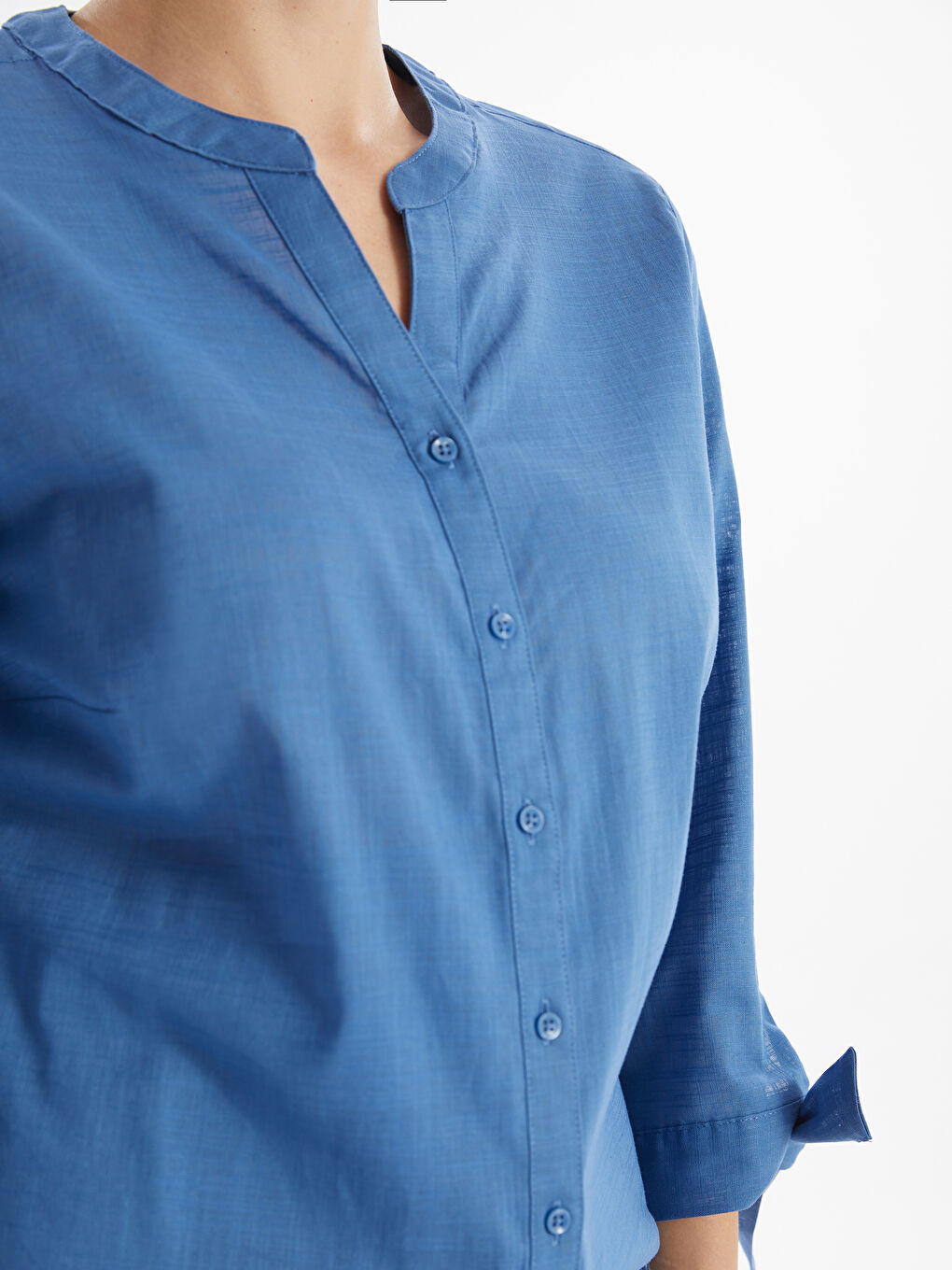 LCW Grace Women's Notch Neck Plain Blouse -W49220Z8-H5X