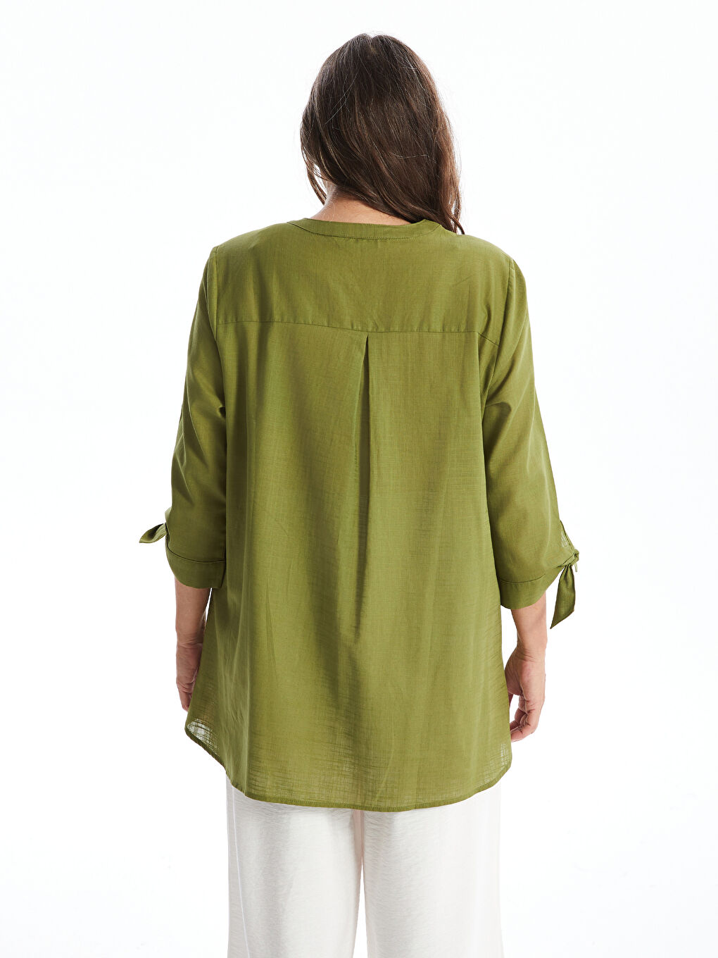 LCW Grace Women's Notch Neck Plain Blouse -W49220Z8-HBD