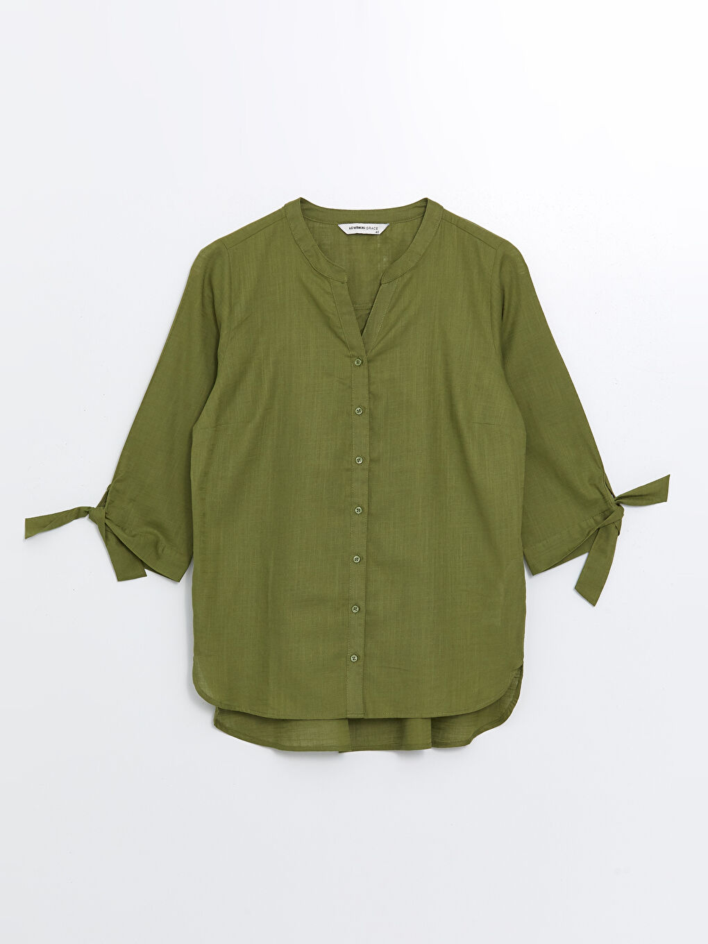 LCW Grace Women's Notch Neck Plain Blouse -W49220Z8-HBD
