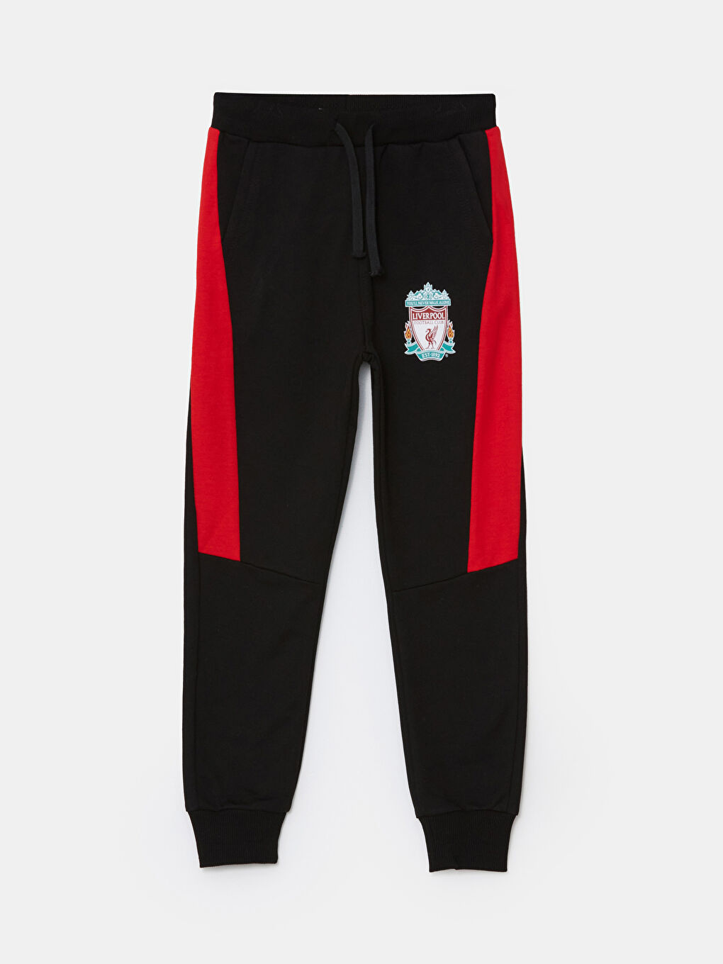 LCW Kids Yeni Siyah Beli Lastikli Liverpool Baskılı Erkek Çocuk Jogger Eşofman Altı