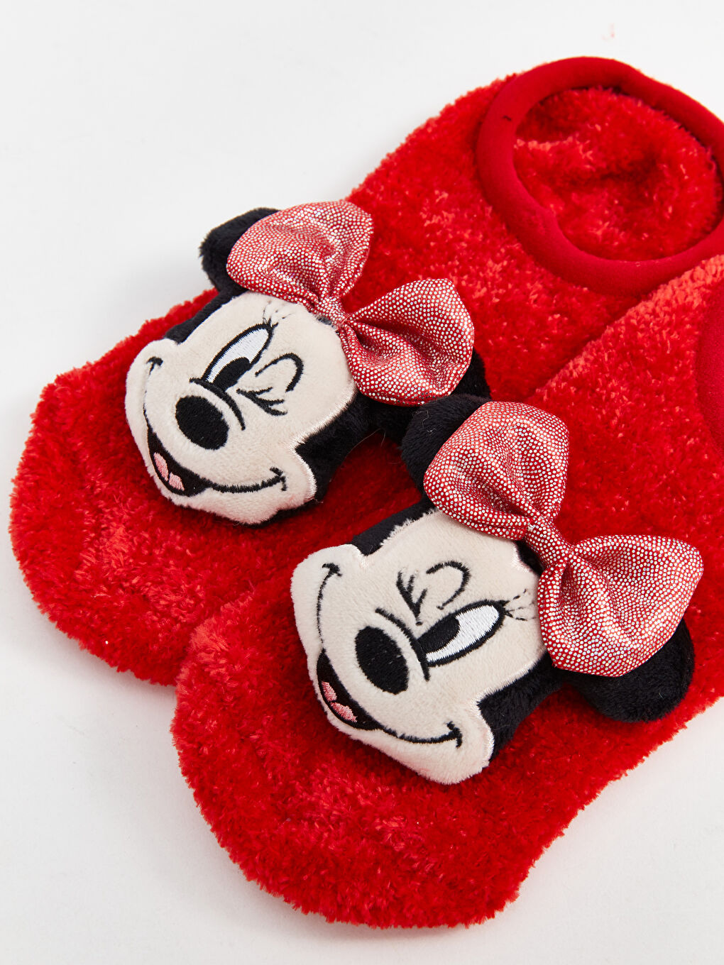 LCW Kids Kırmızı Minnie Mouse Kız Çocuk Ev Çorabı - 3