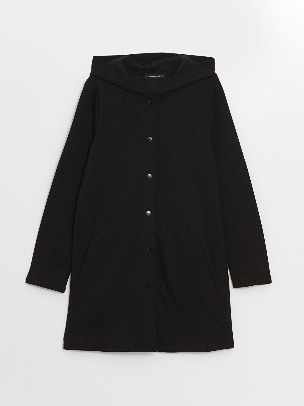 Siyah Kapüşonlu Kadın Hırka-4